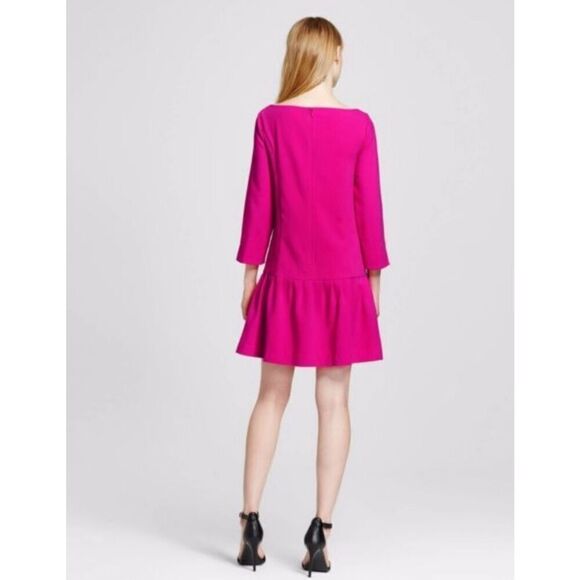 NWT Victoria Beckham Fuchsia Pink Jacquard Dress Women’s Size Small - Picture 2 of 7